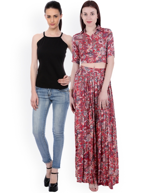 SCORPIUS Women Pack of 2 Tops, Black