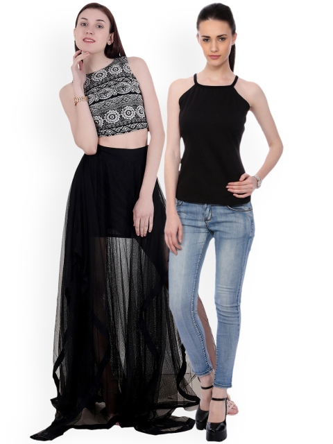 SCORPIUS Women Pack of 2 Black Tops