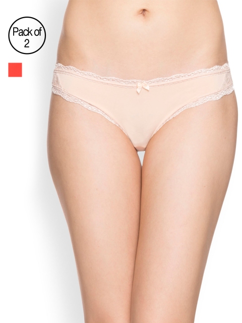 Candyskin Women Pack of 2 Solid Briefs, Nude
