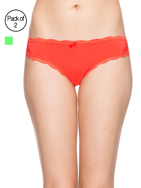 Candyskin Women Pack of 2 Solid Briefs, Green