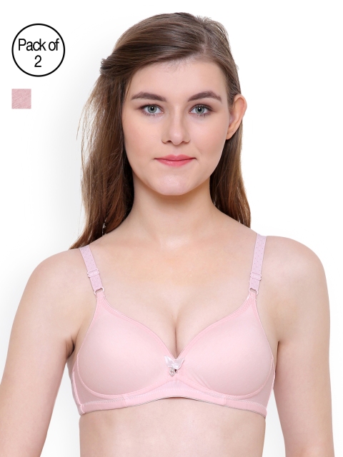 Friskers Women Pack of 2 Bras, Pink