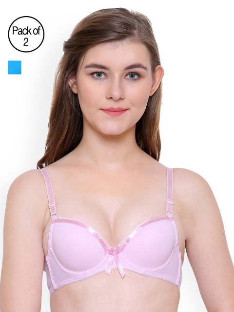 Friskers Women Pack of 2 Bras, Pink