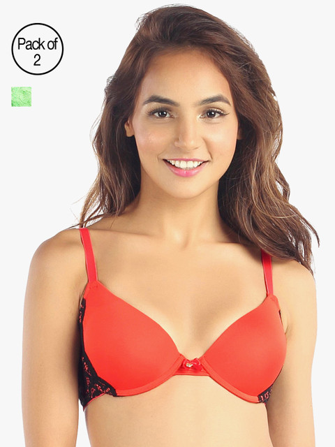 Candyskin Heavily Padded and Demi Bra Combo CS04-9Black- CS05APink Pack of 2, Orange
Candyskin Heavily Padded and Demi Bra Combo CS04-9Black- CS05APink Pack of 2, Orange