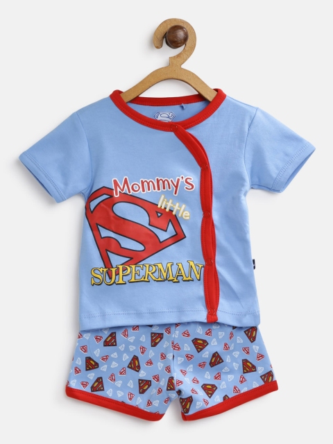 Moms Love Boys Blue & Red Printed T-shirt with Shorts