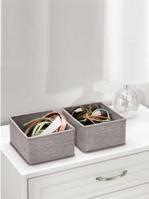 INTERDESIGN Set of 2 Grey Drawer Organisers