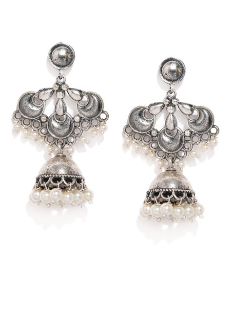 justpeachy Silver-Toned Contemporary Jhumkas
justpeachy Silver-Toned Contemporary Jhumkas