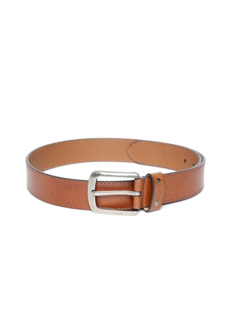 U.S. Polo Assn. Men Brown Leather Solid Belt