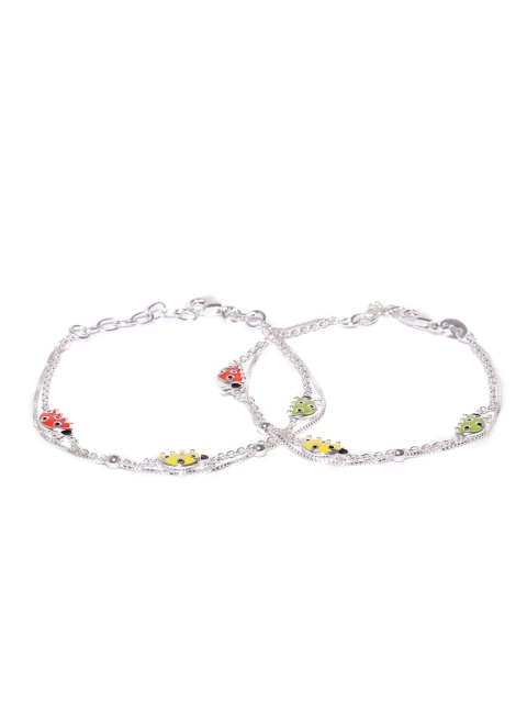 Carlton London Girls Set of 2 Yellow & Red 925 Sterling Silver Anklets with Silver Plating
Carlton London Girls Set of 2 Yellow & Red 925 Sterling Silver Anklets with Silver Plating