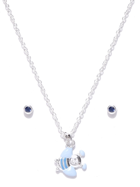 Carlton London Girls Blue 925 Sterling Silver Enamelled Jewellery Set with Silver Plating
Carlton London Girls Blue 925 Sterling Silver Enamelled Jewellery Set with Silver Plating