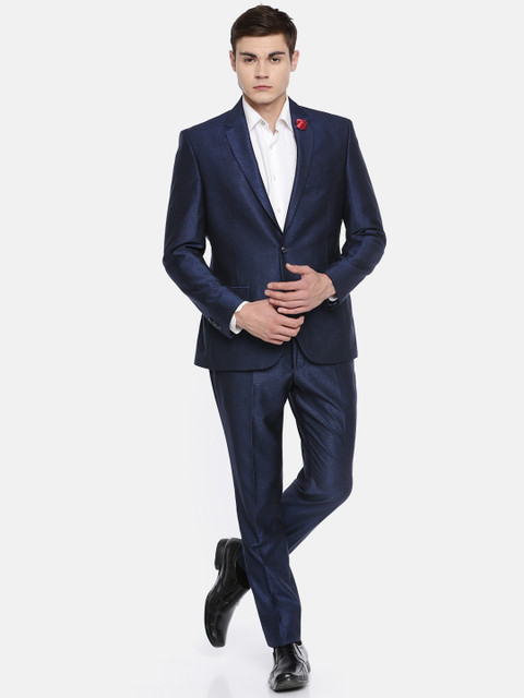 Parx Men Navy Blue Single-Breasted Solid Urban Fit Party Suit 
Parx Men Navy Blue Single-Breasted Solid Urban Fit Party Suit