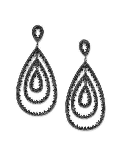 Carlton London Black Rhodium-Plated CZ Stone-Studded Teardrop-Shaped Drop Earrings
Carlton London Black Rhodium-Plated CZ Stone-Studded Teardrop-Shaped Drop Earrings