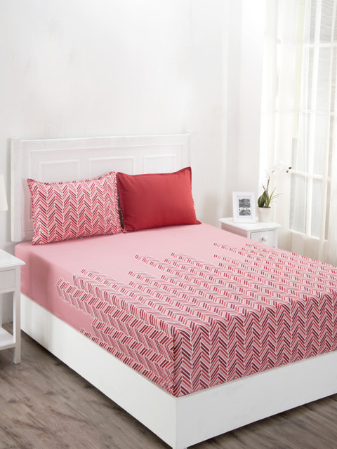 MASPAR Pink Abstract 210 TC Cotton 1 King Bedsheet with 2 Pillow Covers
MASPAR Pink Abstract 210 TC Cotton 1 King Bedsheet with 2 Pillow Covers