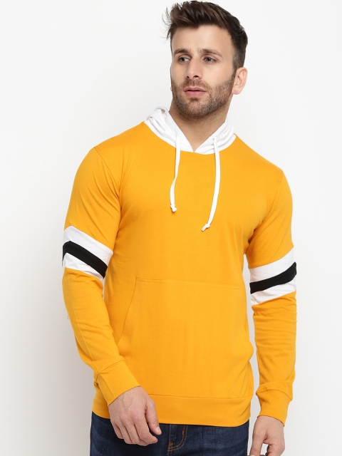 GRITSTONES Men Yellow Solid Sweatshirt