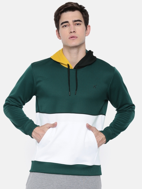HRX by Hrithik Roshan Men Teal Green & White Colourblocked Rapid Dry Hooded Sweatshirt
HRX by Hrithik Roshan Men Teal Green & White Colourblocked Rapid Dry Hooded Sweatshirt
