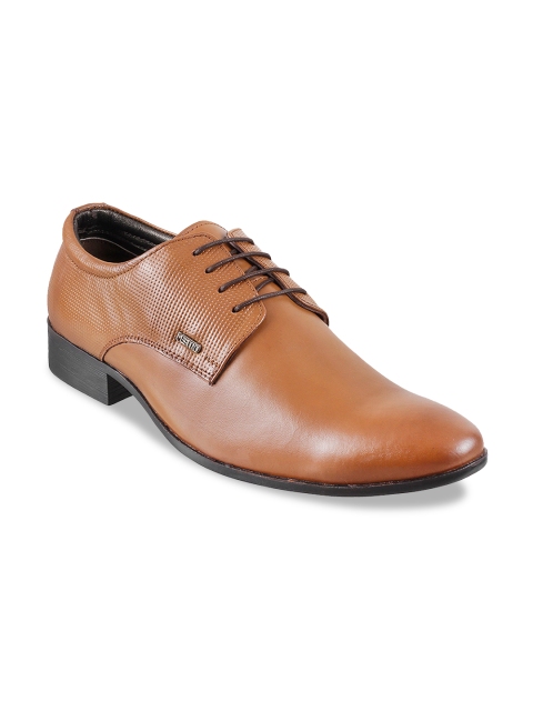 Metro Men Tan Brown Leather Formal Derbys