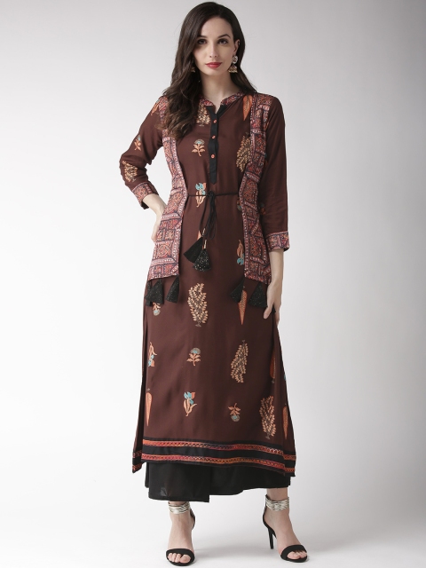 RANGMAYEE Women Brown Printed A-Line Kurta