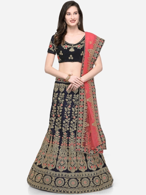 V SALES Navy Blue & Gold-Toned Embellished Semi-Stitched Lehenga & Unstitched Blouse with Dupatta
V SALES Navy Blue & Gold-Toned Embellished Semi-Stitched Lehenga & Unstitched Blouse with Dupatta