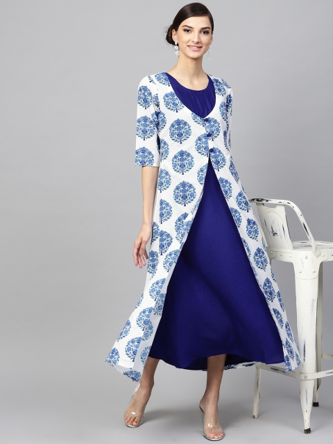 Libas Women Blue Solid A-Line Dress