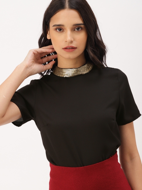 DressBerry Women Black Solid Top
