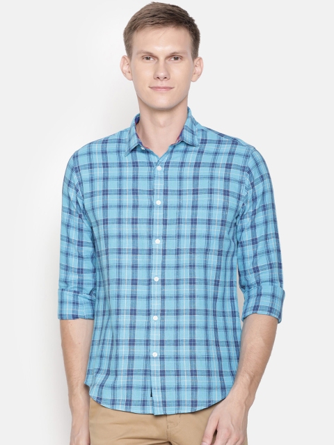 CAVALLO by Linen Club Men Cotton Linen Turquoise Blue Regular Fit Checked Casual Shirt
CAVALLO by Linen Club Men Cotton Linen Turquoise Blue Regular Fit Checked Casual Shirt