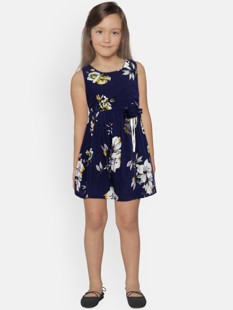 Peppermint Girls Navy Blue Fit and Flare Dress