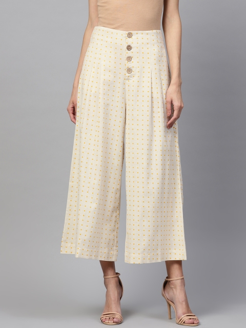 SASSAFRAS Women Beige & Mustard Yellow Regular Fit Printed Cropped Parallel Trousers
SASSAFRAS Women Beige & Mustard Yellow Regular Fit Printed Cropped Parallel Trousers