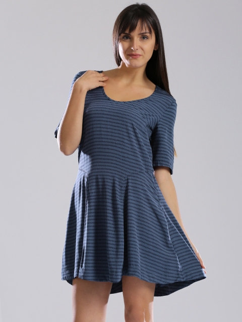 Tommy Hilfiger Blue Printed Fit & Flare Dress