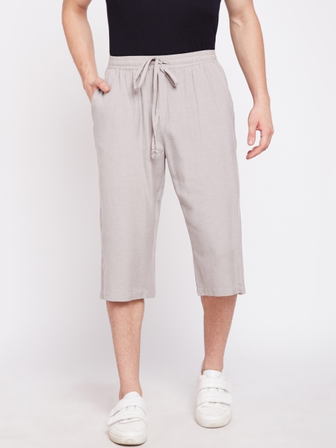 Oxolloxo Men Grey Solid Regular Fit Regular Shorts