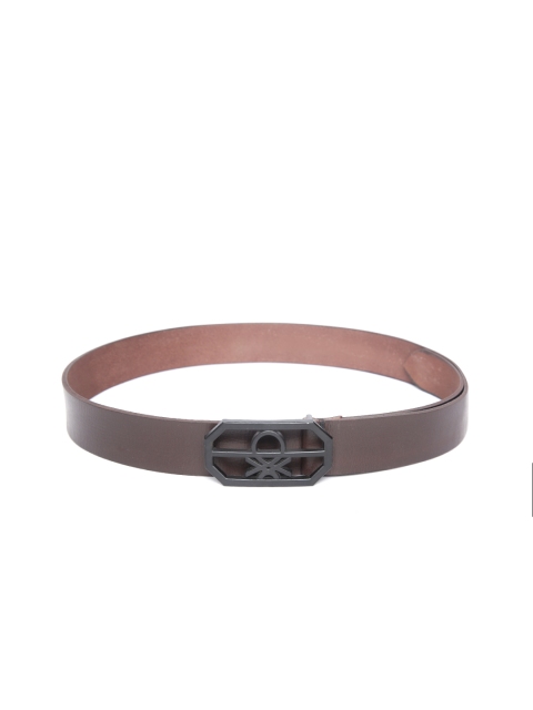 United Colors of Benetton Men Coffee Brown Solid Leather Belt