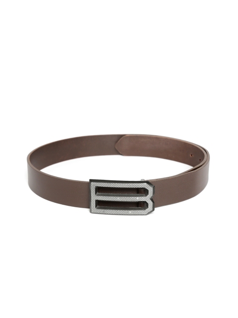 United Colors of Benetton Men Coffee Brown Leather Textured Belt