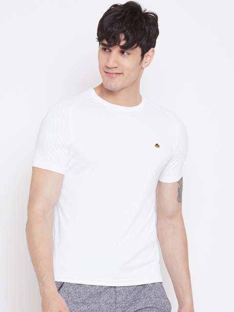 Sweet Dreams Men White Solid Round Neck T-shirt