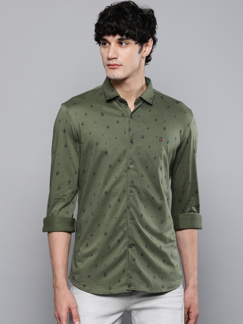 Louis Philippe Sport Men Olive Green & Navy Blue Super Slim Fit Printed Casual Shirt
Louis Philippe Sport Men Olive Green & Navy Blue Super Slim Fit Printed Casual Shirt