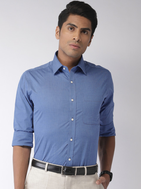 Raymond Men Blue Slim Fit Solid Formal Shirt 
Raymond Men Blue Slim Fit Solid Formal Shirt