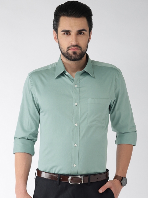 Raymond Men Green Slim Fit Solid Formal Shirt