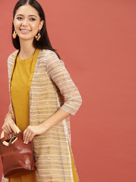 Taavi Women White & Mustard Yellow Hand Block Print Legacy A-Line Layered Sustainable Dress
Taavi Women White & Mustard Yellow Hand Block Print Legacy A-Line Layered Sustainable Dress