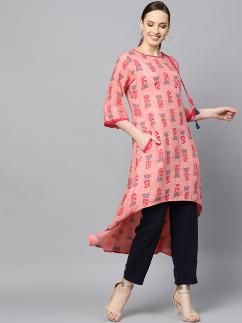 Shree Women Peach-Coloured Printed A-Line Kurta 
Shree Women Peach-Coloured Printed A-Line Kurta