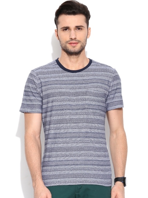 H.E. by Mango Navy Striped T-shirt, Navy blue