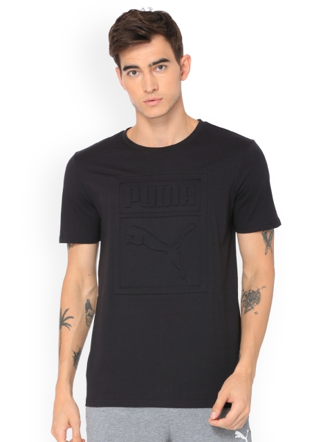 Puma Men Black Solid Round Neck T-shirt