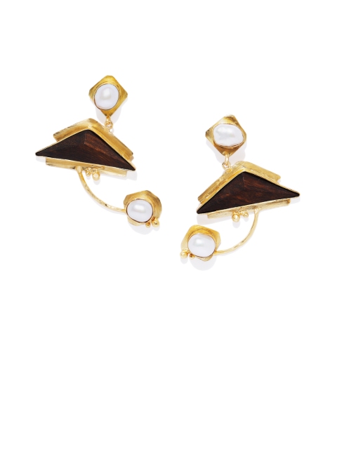 Belsis Jewelry Gold-Plated Handcrafted Geometric Drop Earrings