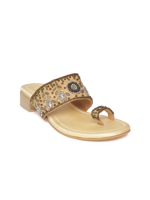 Crave Connect Women Gold-Toned Embellished Heels