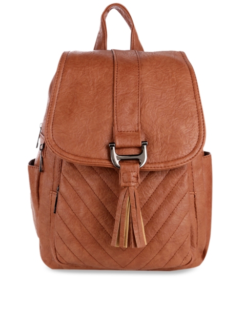 Satchel Bags Women Brown Textured Backpack
