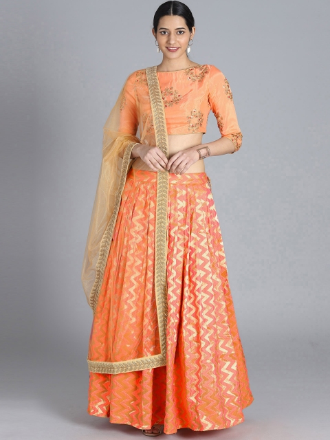 Bollywood Vogue Peach-Coloured & Gold-Toned Embroidered Made to Measure Lehenga & Blouse with Dupatta
Bollywood Vogue Peach-Coloured & Gold-Toned Embroidered Made to Measure Lehenga & Blouse with Dupatta