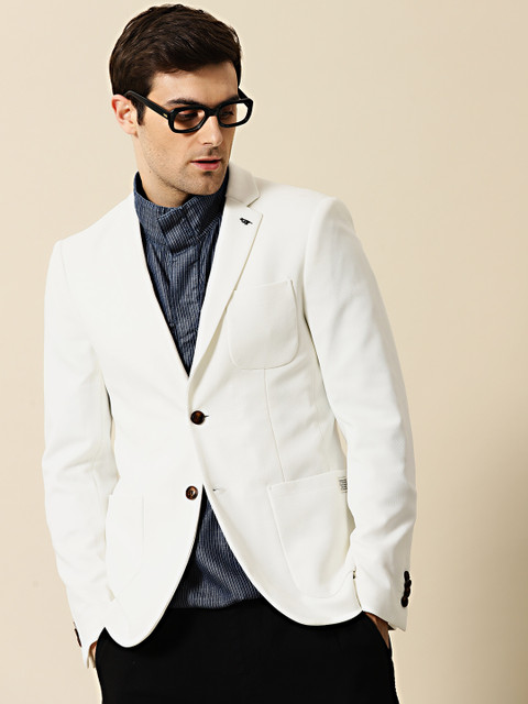 Mr Bowerbird Men Off White Self Design Single-Breasted Tailored Fit Smart Casual Blazer
Mr Bowerbird Men Off White Self Design Single-Breasted Tailored Fit Smart Casual Blazer