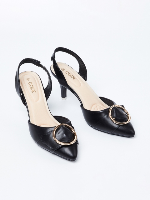 CODE by Lifestyle Women Black Solid Pumps