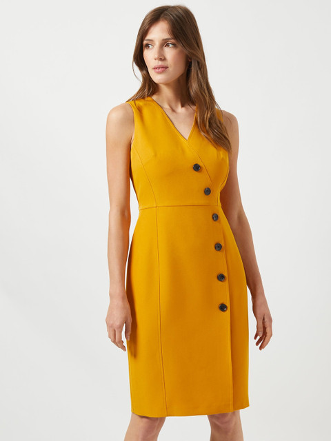 DOROTHY PERKINS Women Mustard Yellow Solid Sheath Dress
DOROTHY PERKINS Women Mustard Yellow Solid Sheath Dress