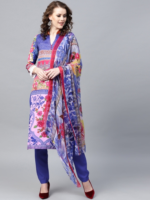 Chhabra 555 Women Blue & Pink Printed Made to Measure Kurta & Trousers with Dupatta
Chhabra 555 Women Blue & Pink Printed Made to Measure Kurta & Trousers with Dupatta