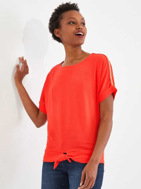 promod Women Bright Red Solid Top