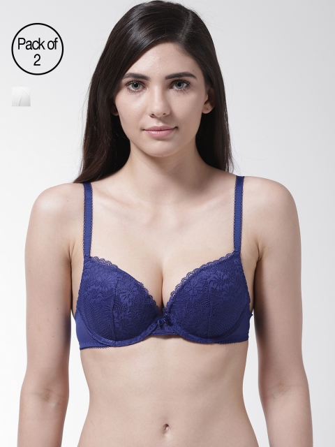 Marks & Spencer Pack of 2 Underwired Heavily Padded Push-Up Plunge Lace Bras T818074P, Blue
Marks & Spencer Pack of 2 Underwired Heavily Padded Push-Up Plunge Lace Bras T818074P, Blue