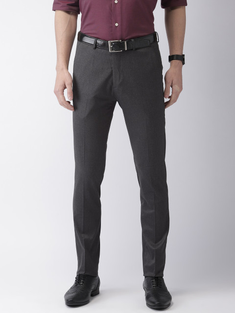 Arrow Men Charcoal Grey Slim Fit Solid Formal Trousers
Arrow Men Charcoal Grey Slim Fit Solid Formal Trousers