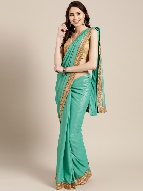 Chhabra 555 Green Solid Saree